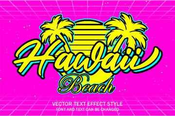 hawaii aloha tropical beach paradise style typography editable text effect font style template design © SystemDirect