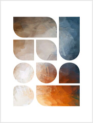 Poster designed with geometric shapes, White background, lines, Banner, Poster, abstract, solid color for media, social networks, Graphic illustration, layered shadow blended gradient effect 9