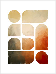 Poster designed with geometric shapes, White background, lines, Banner, Poster, abstract, solid color for media, social networks, Graphic illustration, layered shadow blended gradient effect 7