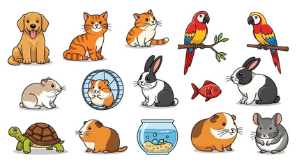 Fototapeta premium Cute cartoon animals for kids and pet lovers