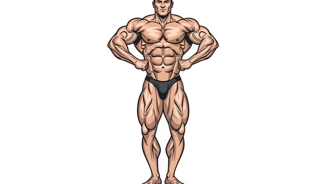 Muscular man posing confidently in athletic wear