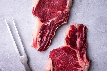 Raw uncooked beef steak antrecot