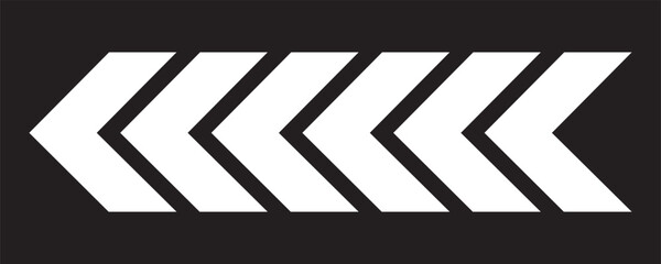 Arrow moving dynamic symbols. Road lines arrow zigzag chevron speeds flat style. 1176