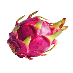Whole dragon fruit isolated on transparent background.
