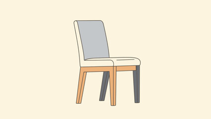 Fototapeta premium A modern chair with a grey back and cream seat.