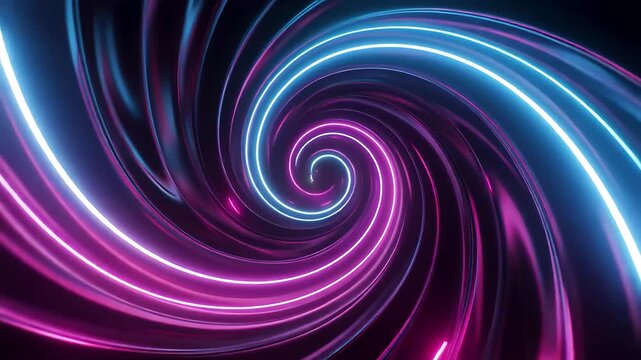 Vibrant swirling neon tunnel abstract background animation