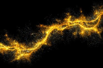 Abstract Sinusoidal Golden Energy Wave with Floating Light Particles