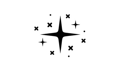 Black star with crosses and stars