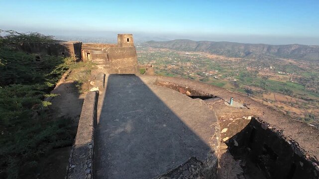 Exploring the Historic Fortress of Deogarh Featuring Weathered Stone Fortifications and Strategic Defensive Structures on a Rugged Hilltop Landmark, Sikar, Rajasthan