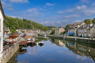 Fototapeta premium Rance River embankment in Dinan, France