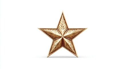 Fototapeta premium golden star isolated on white background, perfect for awards and achievements