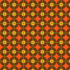 Seamless Retro Geometric Circle Grid Pattern in Red and Black