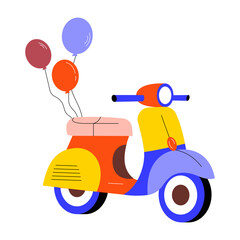 Obraz premium A flat style illustration showing an electric scooter