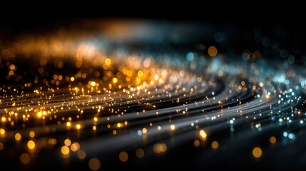 Abstract, glowing ring formation against a dark background, resembling a celestial body