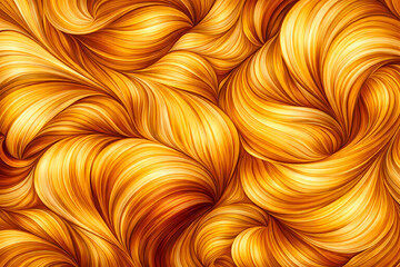 金色の抽象渦巻き模様背景、光沢のある流線アートデザイン