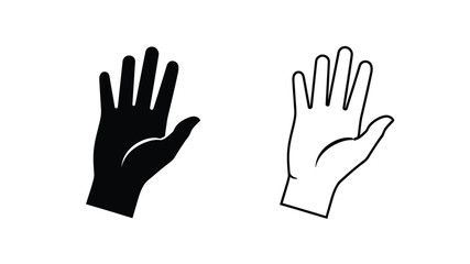 Obraz premium Two contrasting hands one black silhouette and one white outline