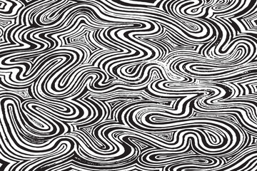 Abstract Black and White Wavy Optical Pattern Background