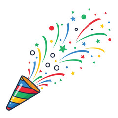 Naklejka premium Celebratory party popper explosion