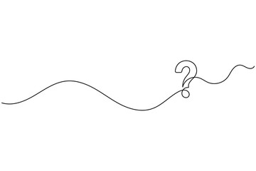Simple Question Mark Icon Drawn in One Continuous Line Style