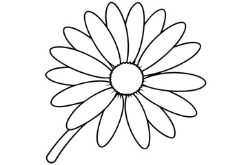 daisy silhouette line art vector illustration with a white background