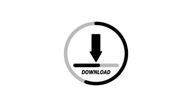 Animated download icon on a white background, download icon sign, down arrows icon, Download arrow animation ,animation of download icon.