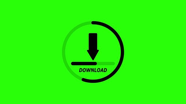 Animated download icon on a green background, download icon sign, down arrows icon, Download arrow animation ,animation of download icon.with video animation.