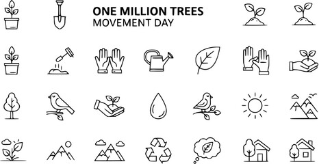 Eco-Friendly Icons for Earth Day, Arbor Day, and Environmental Awareness