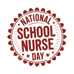 National school nurse day emblem with a textured circular badge design