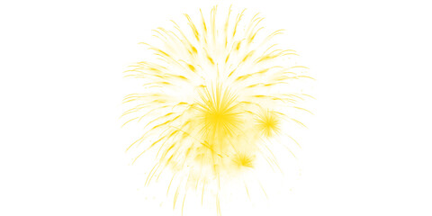 Obraz premium Vibrant Golden Yellow Fireworks Explosion Lighting Up the Dark Night Sky Festive Celebration Pyrotechnics Display