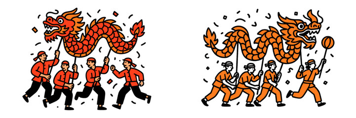 Vibrant dragon dance celebration during cultural festival