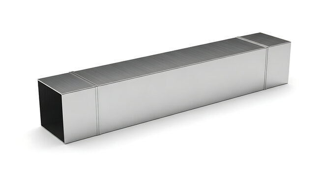 A metallic rectangular prism isolated on white background