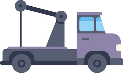 Side view of a tow truck, designed for vehicle transport and recovery, showcasing its capabilities for roadside assistance