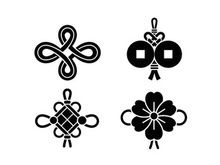 a collection of traditional chinese decorative knot icons