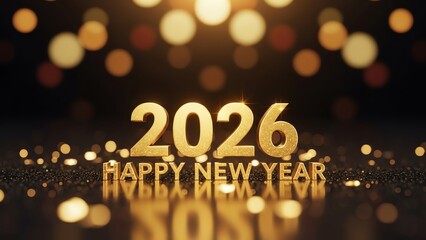 2026 New Year celebration with bokeh background