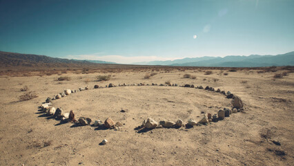 Obraz premium Desert Landscape with Rock Circle