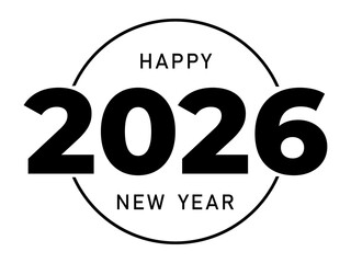 Festive 2026 Happy New Year PNG Design Transparent Background for Celebrations and Greetings © Model it