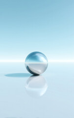 Futuristic Minimalist Architecture and Reflective Chrome Sphere Aesthetic