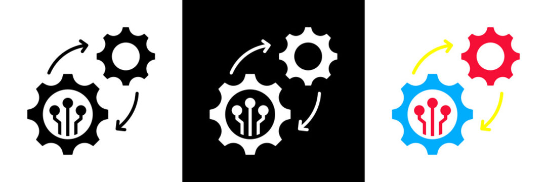 Automation Icon Set Glyph vector Illustration 