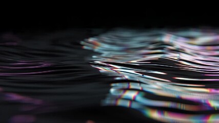 Abstract flowing ribbons of vibrant light create a dynamic and futuristic wave pattern against a stark black background evoking motion and technological innovation - Powered by Adobe