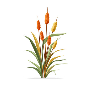 a_marsh_reed_isolated, Vector, eps, flat design, animation design, simple flat 2D icon, minimalist design, clipart, illustration.