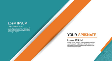 Modern Geometric Abstract Background with Orange and Teal Stripes