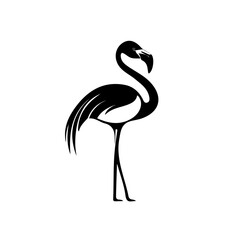 Naklejka premium Simple icon, A Minimalistic 2D flat icon featuring a flamingo set, clean vector design, illustration style, isolated on a white background, and modern elements in vector and EPS format.
