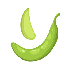 Fototapeta premium Simple icon, A Minimalistic 2D flat icon featuring a green bean set, clean vector design, illustration style, isolated on a white background, and modern elements in vector and EPS format.