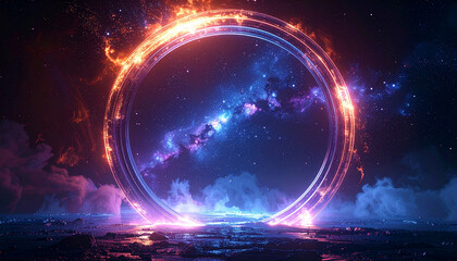 炎と銀河の円環ポータル・異次元への光のゲート