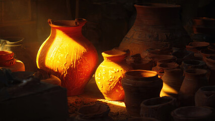 Handmade Ceramic Pottery in Workshop