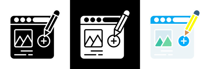 Post Image Icon Set Glyph vector Illustration