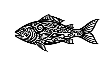 Obraz premium Tribal Fish Tattoo Design