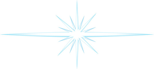 Star glow rays of blue light on transparent background.Overlay template light star png.