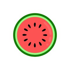 Fototapeta premium Slice of watermelon icon. Watermelon slice illustration. Watermelon cartoon design