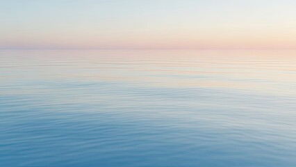 Obraz premium Serene Ocean Horizon at Sunrise with Soft Pastel Sky.
